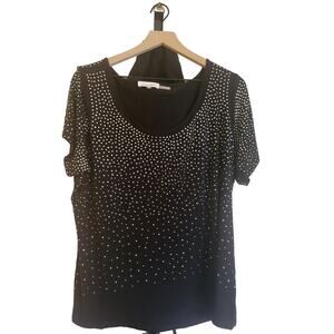 NWOT Calvin Klein 2X Starry Beaded Short Sleeve Blouse